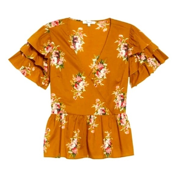 NWT Madewell Corsage Floral Peplum Blouse | Size 12 - Picture 2 of 13